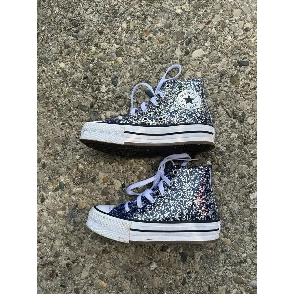 Converse Chuck Taylor All Star Youth 1 Glitter Confetti High Top Platform